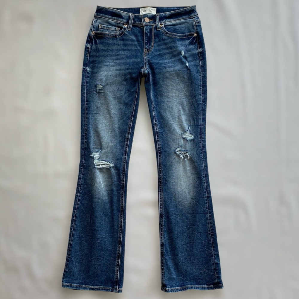 BKE Stella Slim Fit Low Rise Bootcut Jeans Dark Wash